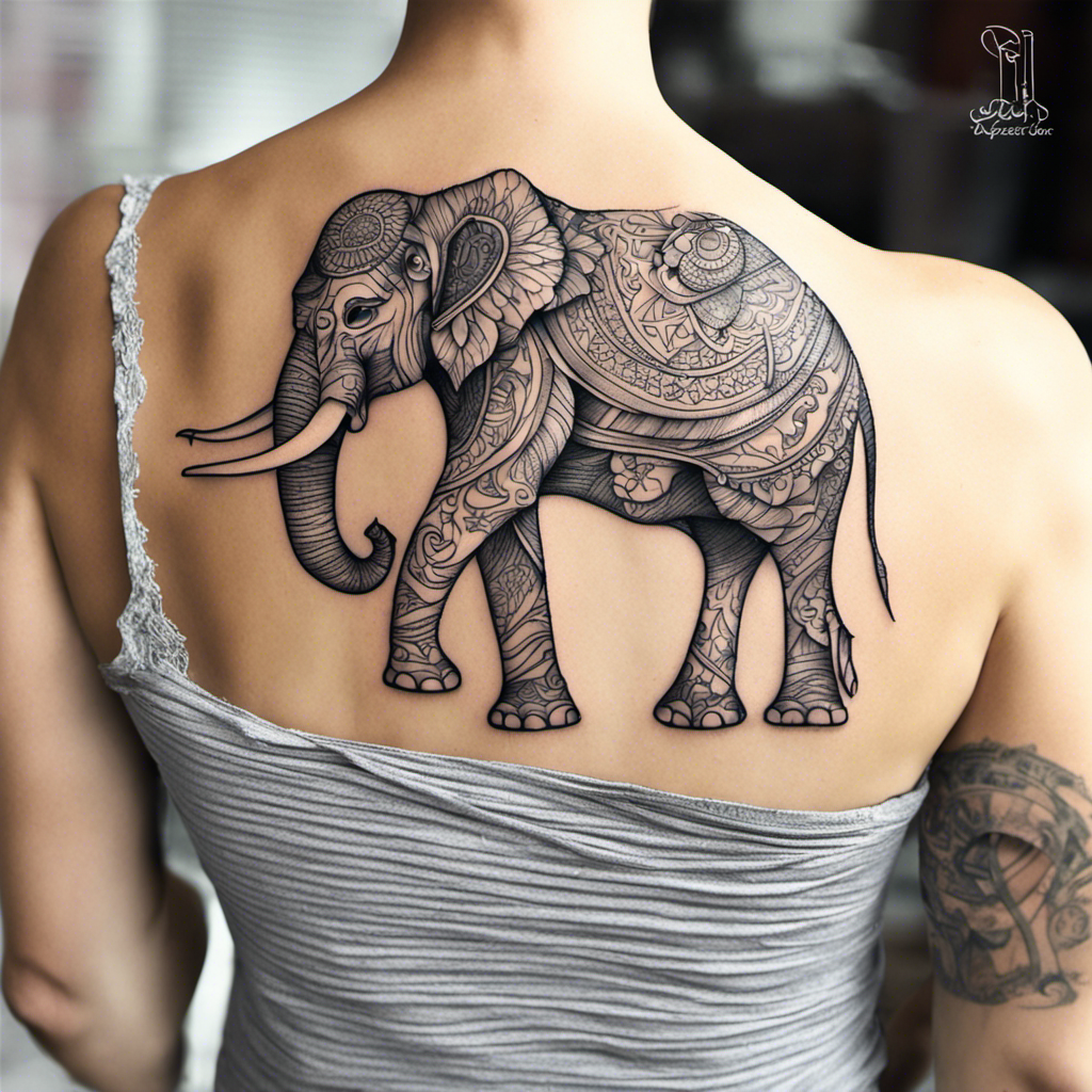 Premium Vector | Elephant head tattoo design