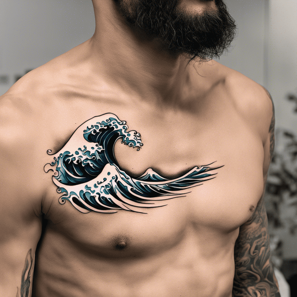 spirit:dual-wolf-tattoo-black-and-gray-chest-tattoo