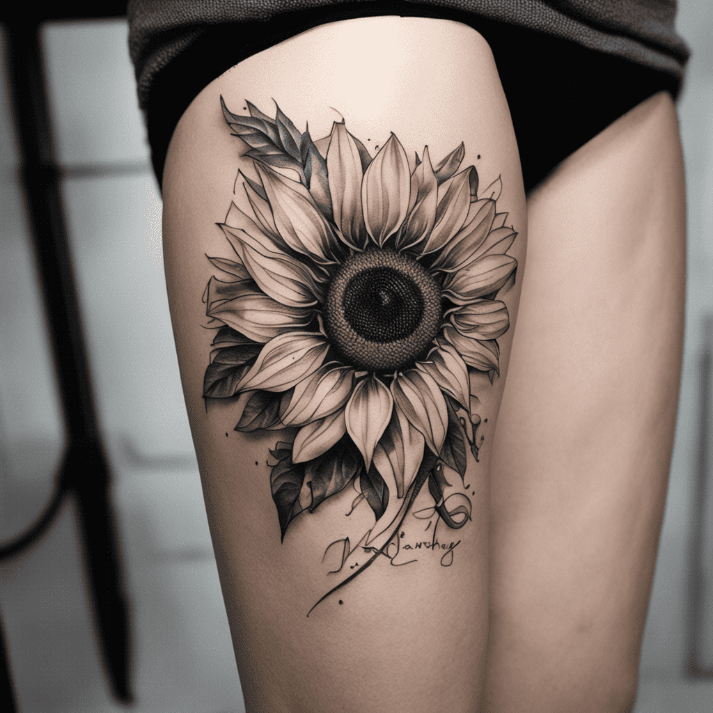 95 Sunflower Tattoo Ideas Created with Ai | artAIstry