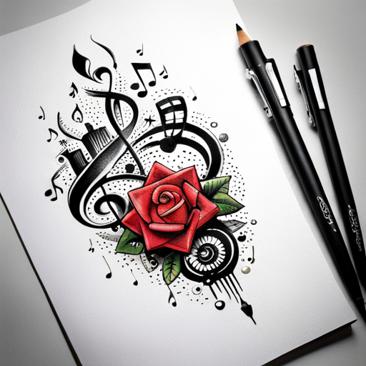 music notes tattoo sketches