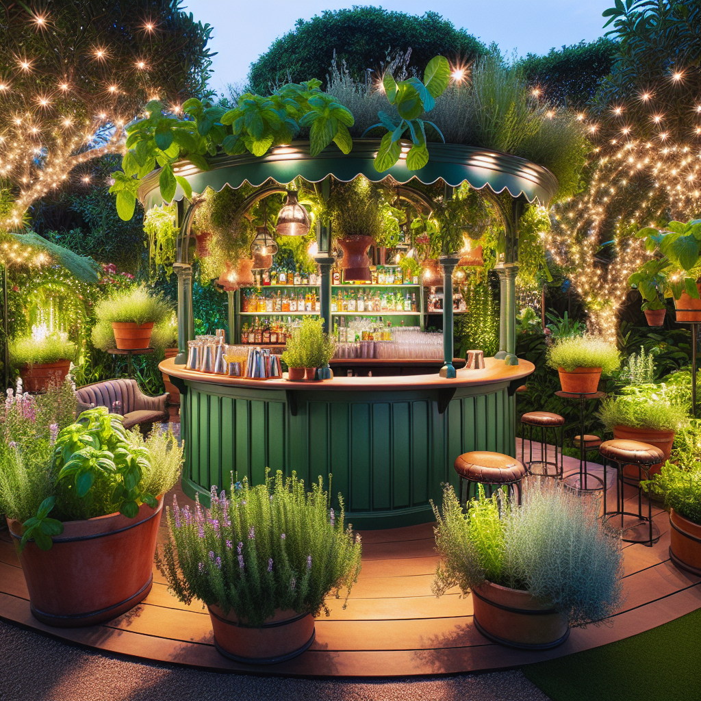 Enchanted Garden: Illuminating Your Evenings with a Lush Backyard Bar