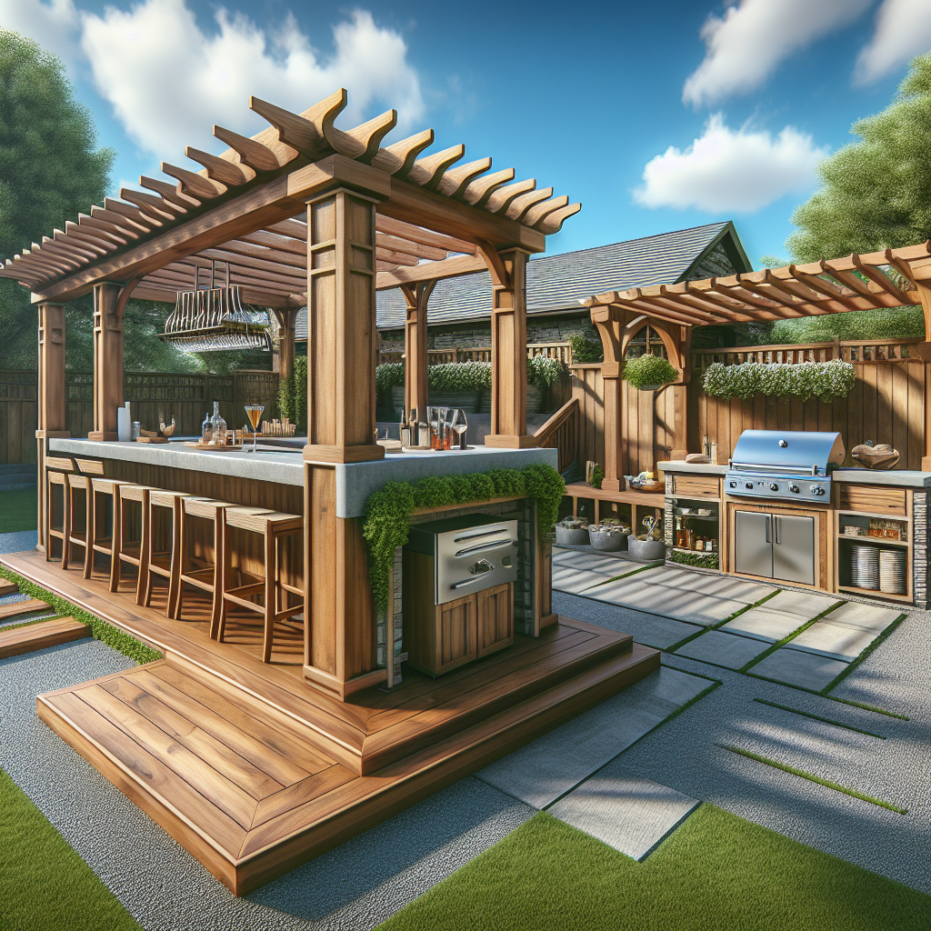 Rustic Elegance: Your Dream Pergola-Covered Outdoor Bar