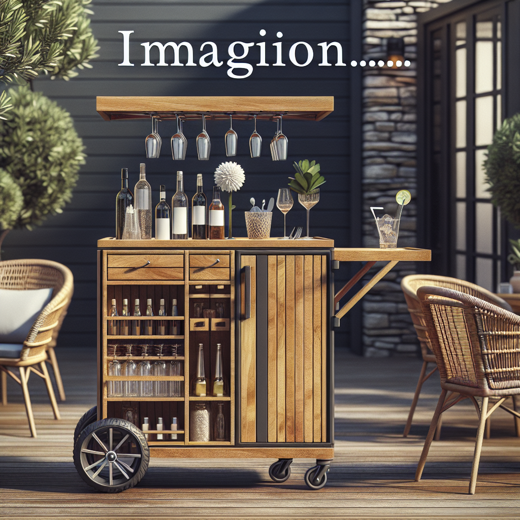 Chic Rolling Bar Cart for Alfresco Mixology