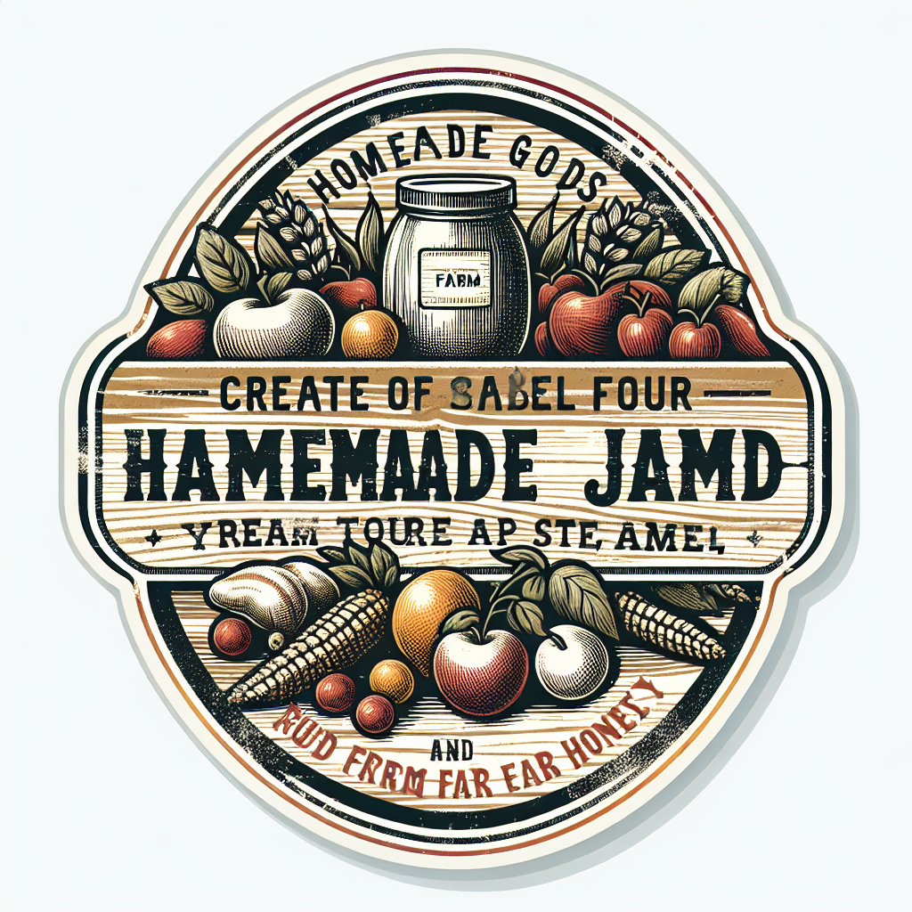 Vintage Farmhouse Jam Label Sticker Design