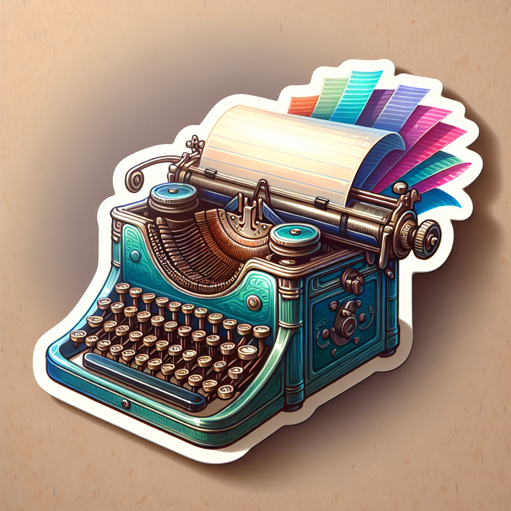 Retro Rainbow Typewriter