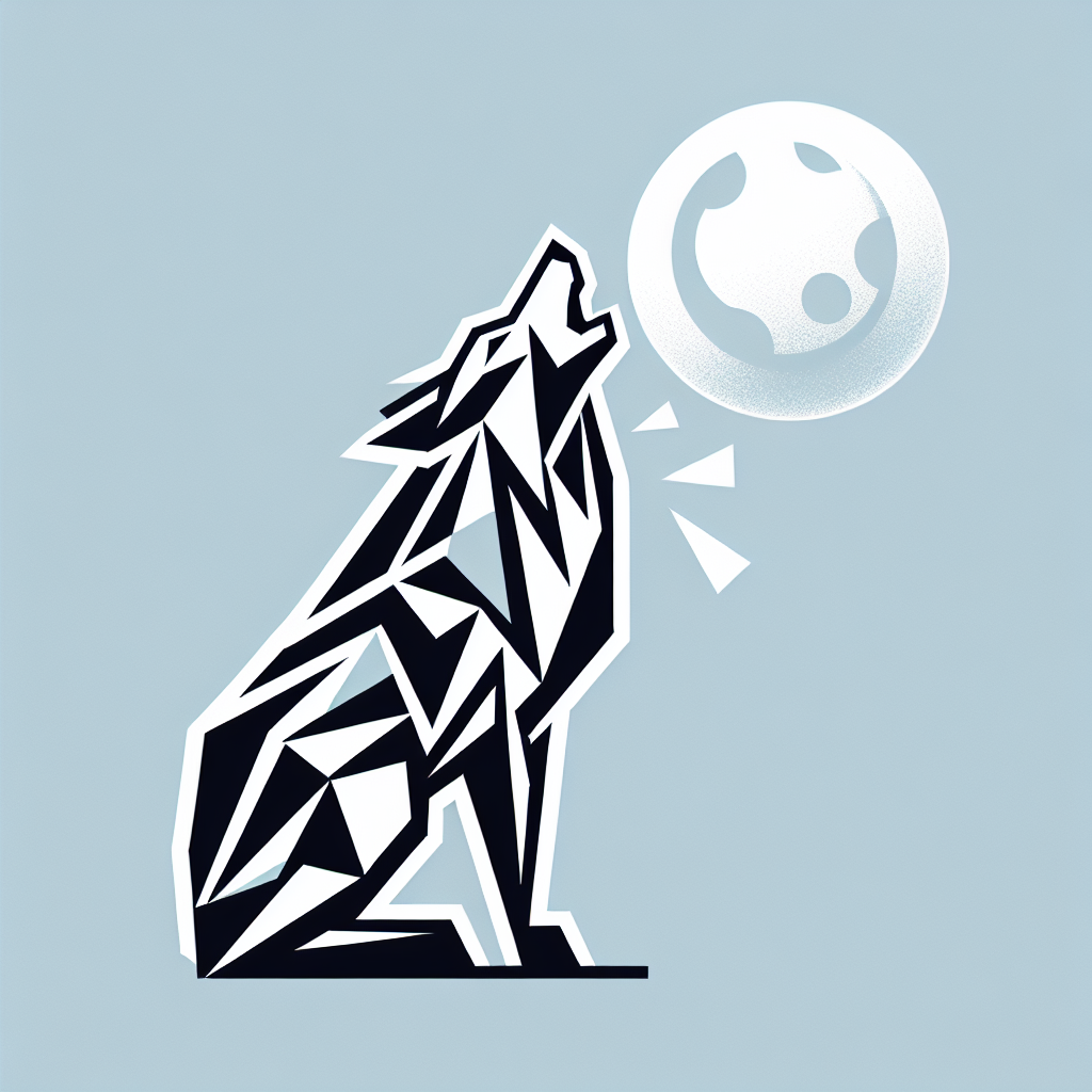 Geometric Wolf Howling at the Moon