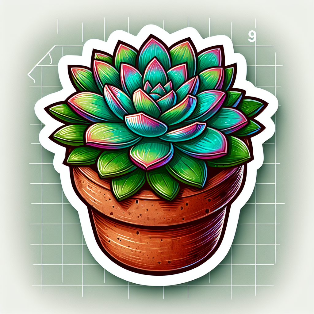 Vibrant Succulent Sticker Design