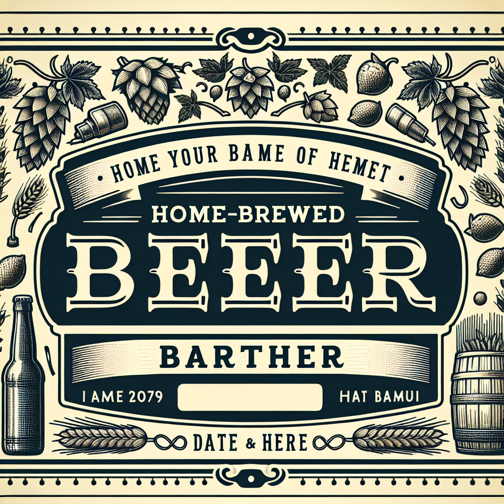 Vintage Home-Brew Beer Label