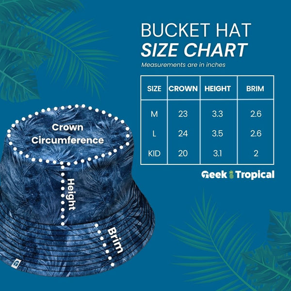 Geek Tropical Bucket Hat Size Chart