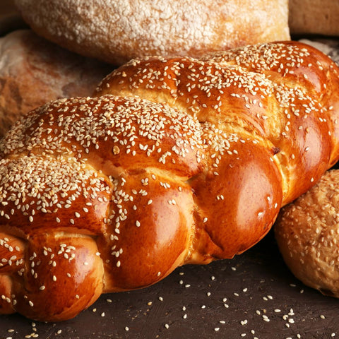 Bread sprinkled with sesame seeds