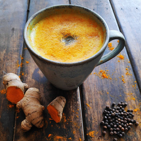 Cup of turmeric milk made with Waigaon Turmeric powder from Local Sparrow with a pinch of Malabar black Pepper also from Local Sparrow