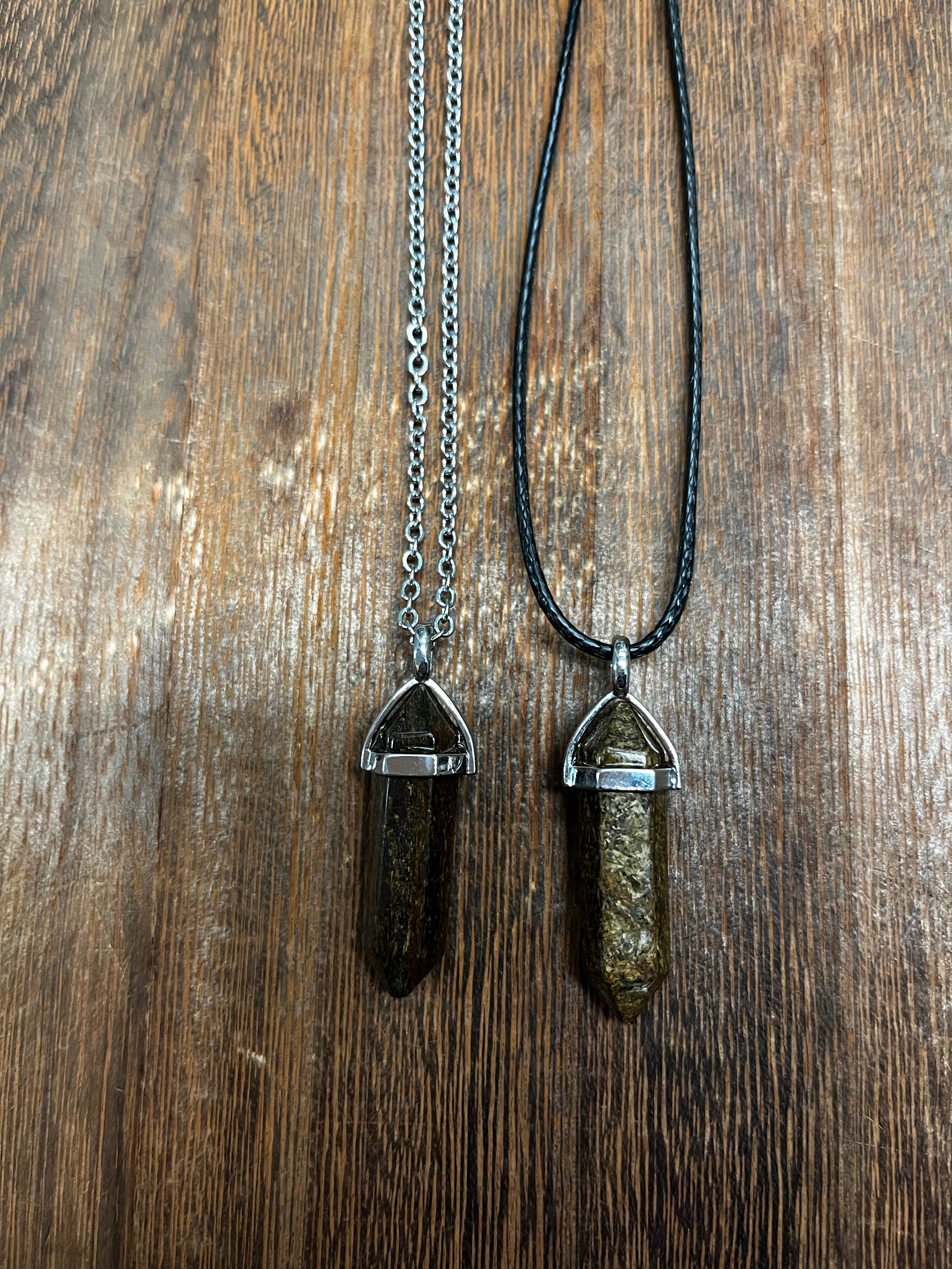 Stone Necklaces | Bronzite Hexagonal Pendant
