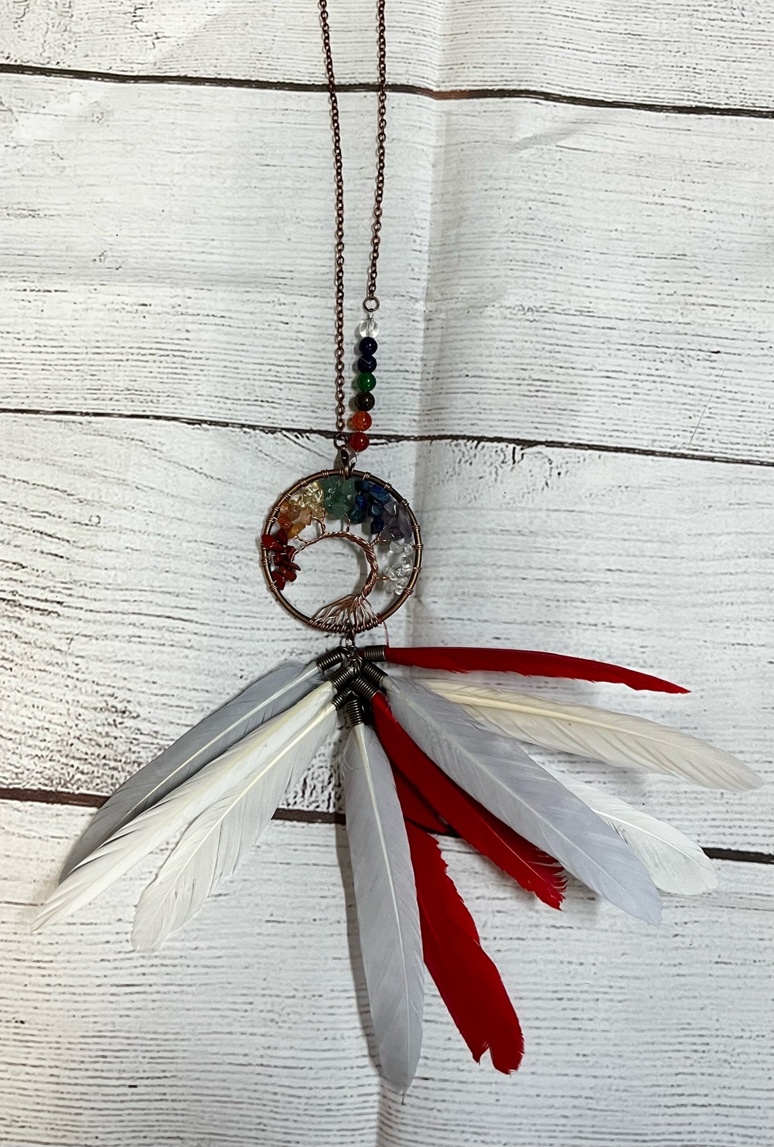 Stones  Circle Tree of Life Dreamcatcher with Feathers – Rush of Ase