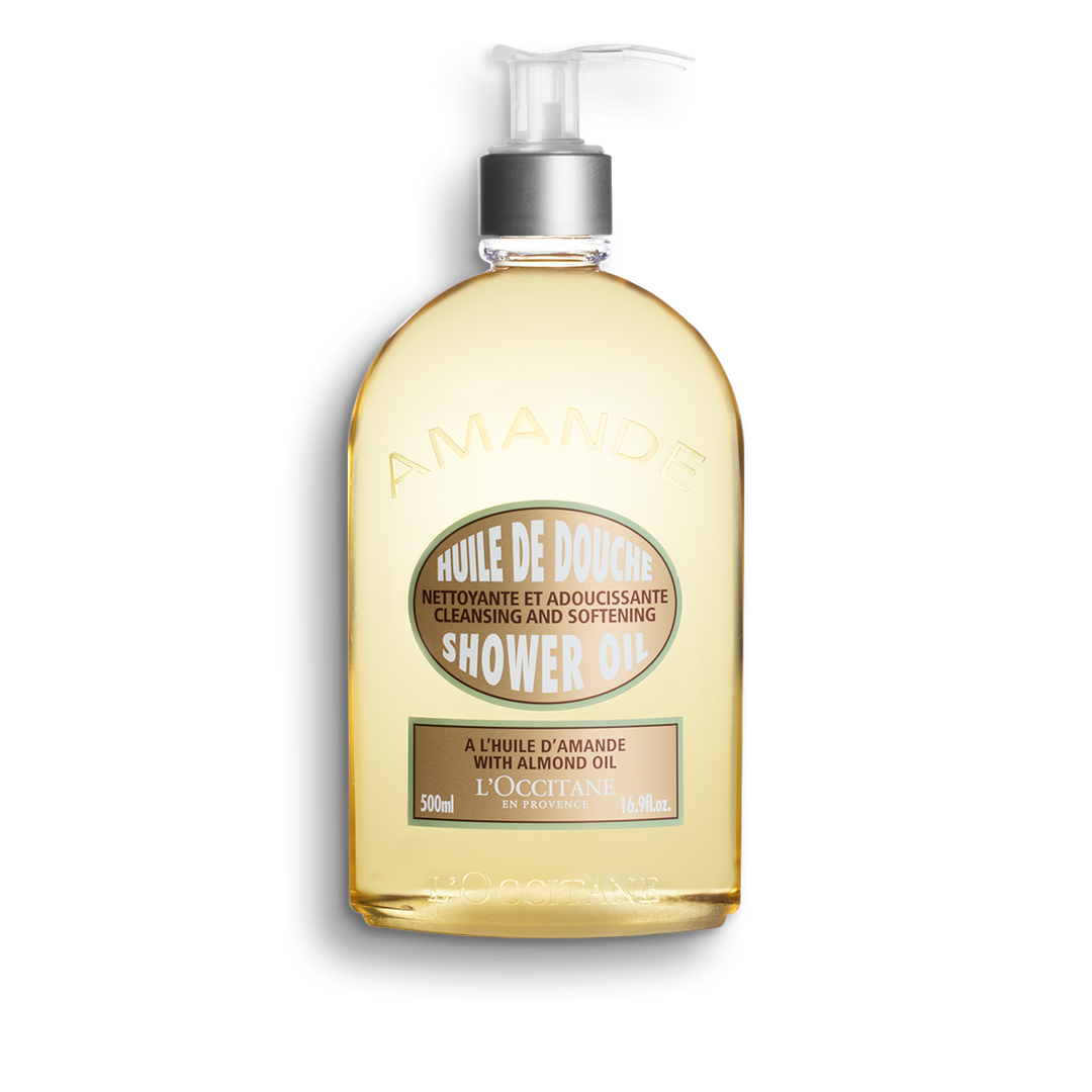 Миндальное масло локситан. L'Occitane Almond Shower Oil 500 мл. Amande l'Occitane масло для душа. Loccitane масло для душа миндальное. Миндальное масло l'Occitane.