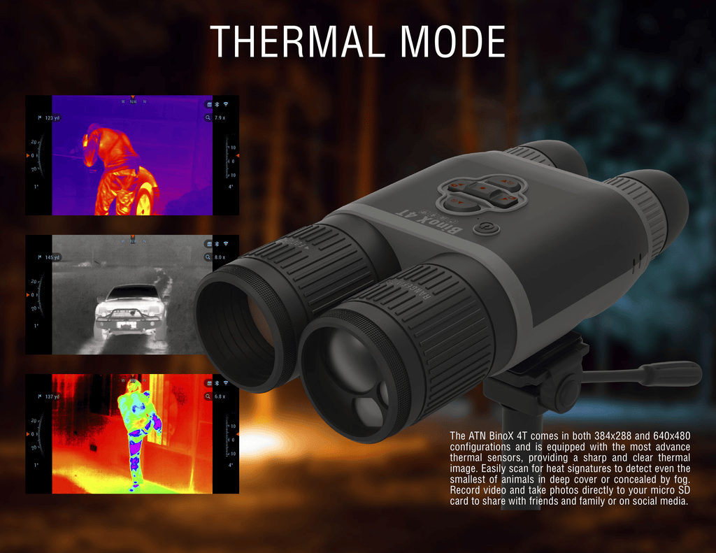 ATN BinoX 4T 640 2.5-25x Smart HD Thermal Binoculars w/ Laser Rangefinder -  TIBNBX4643L – Shop Binos
