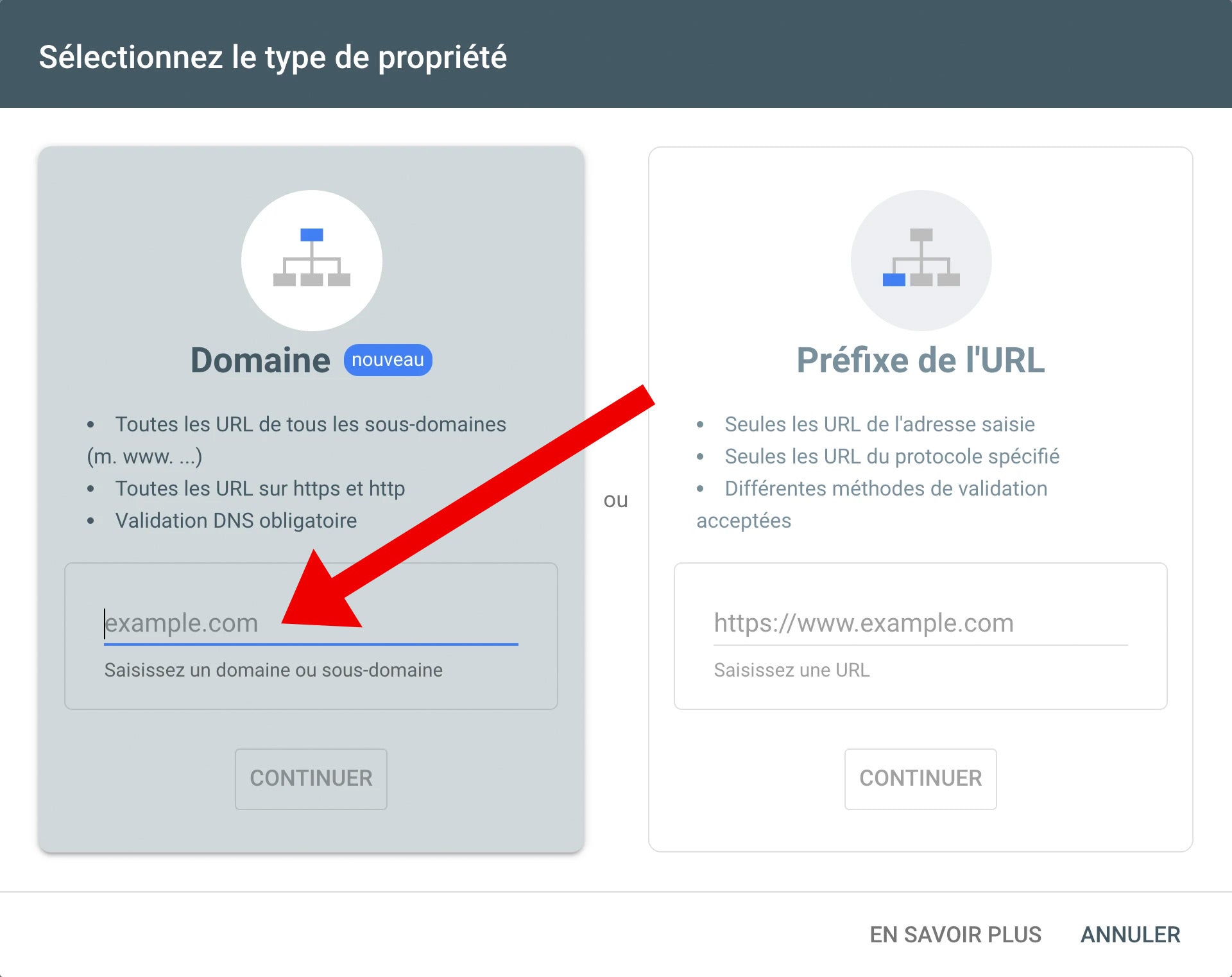 ajout de domaine search console