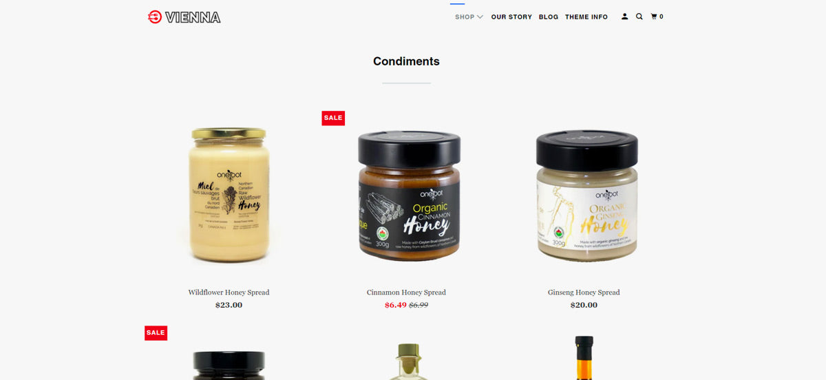 les pages de collection sur le thème parallax de shopify