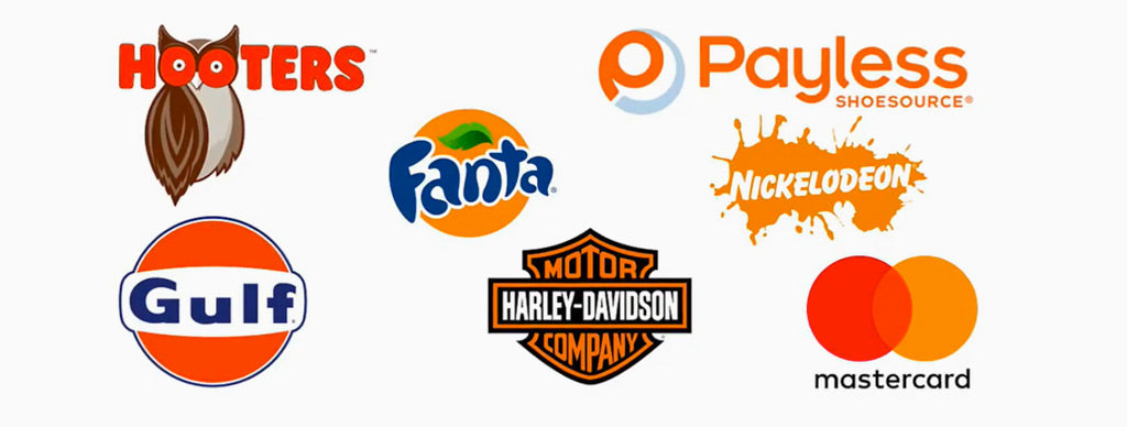 Logos oranges de marques célèbres