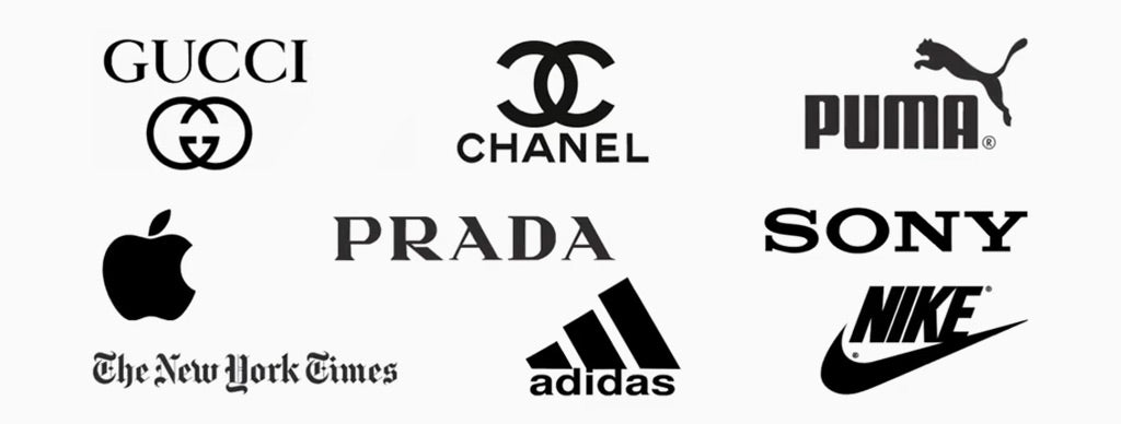 Logos noirs de marques célèbres