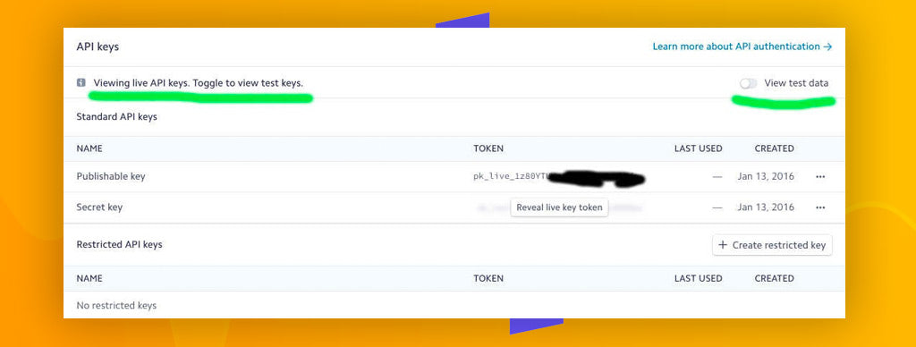 clés api stripe