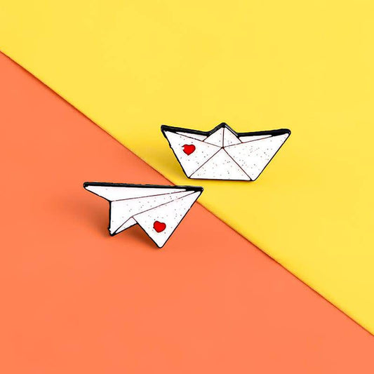Origami Bird Paper, Origami Enamel Pin, Origami Jewelry, Paper Crane Pin