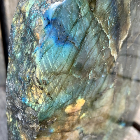 Labradorite 1 side polished and the rest raw