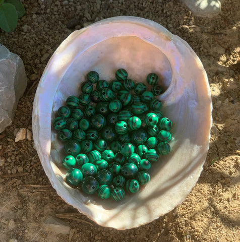 Natural malachite beads