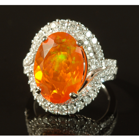 Ring with fire opal