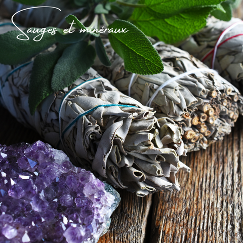 White sage to purify minerals