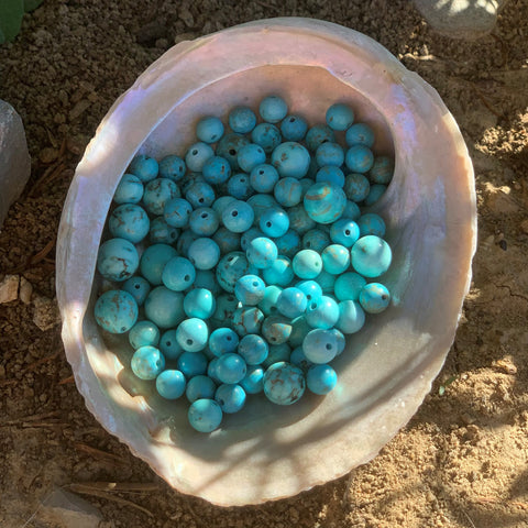 Perles turquoise naturelle de Mongolie