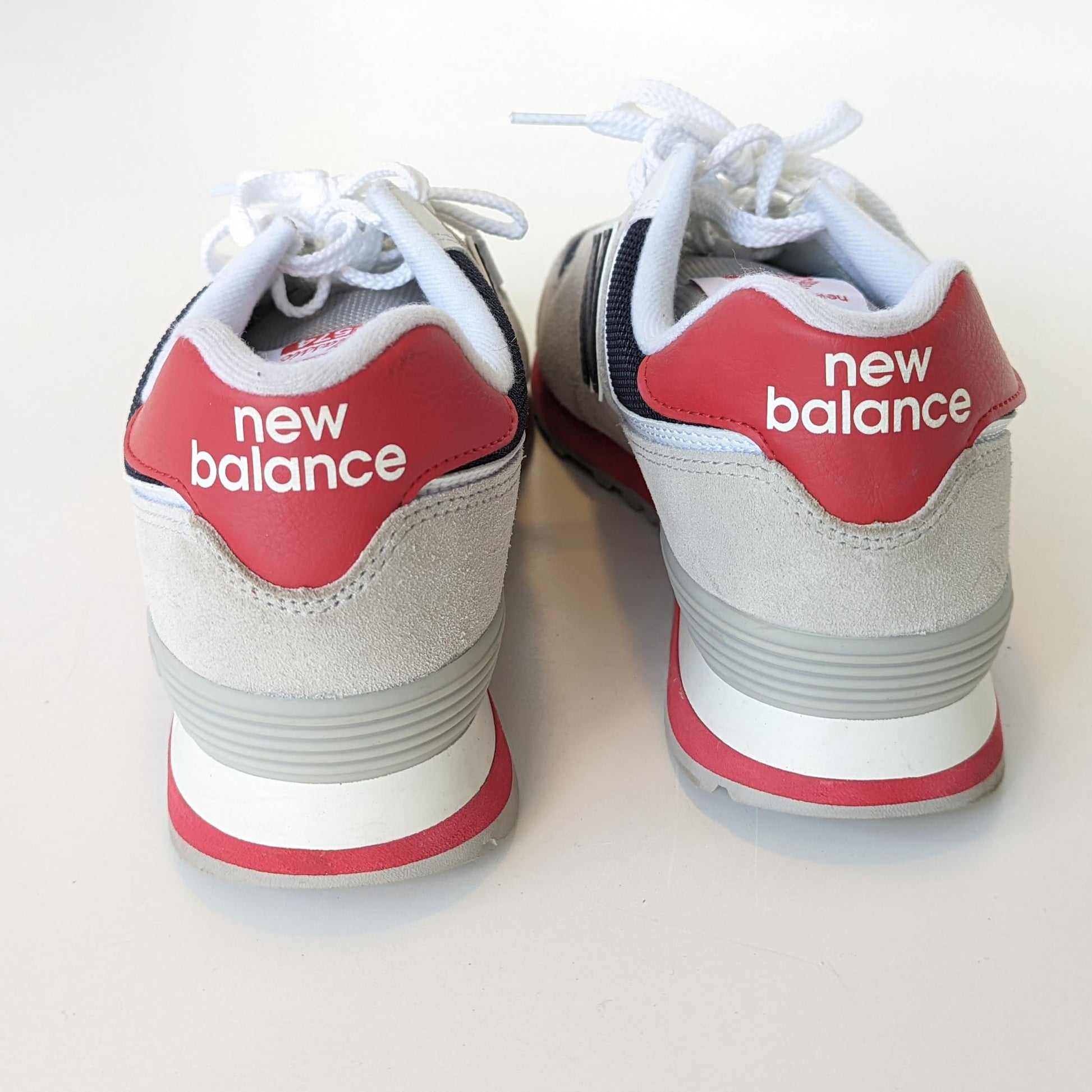 new balance 574 classic grey navy red