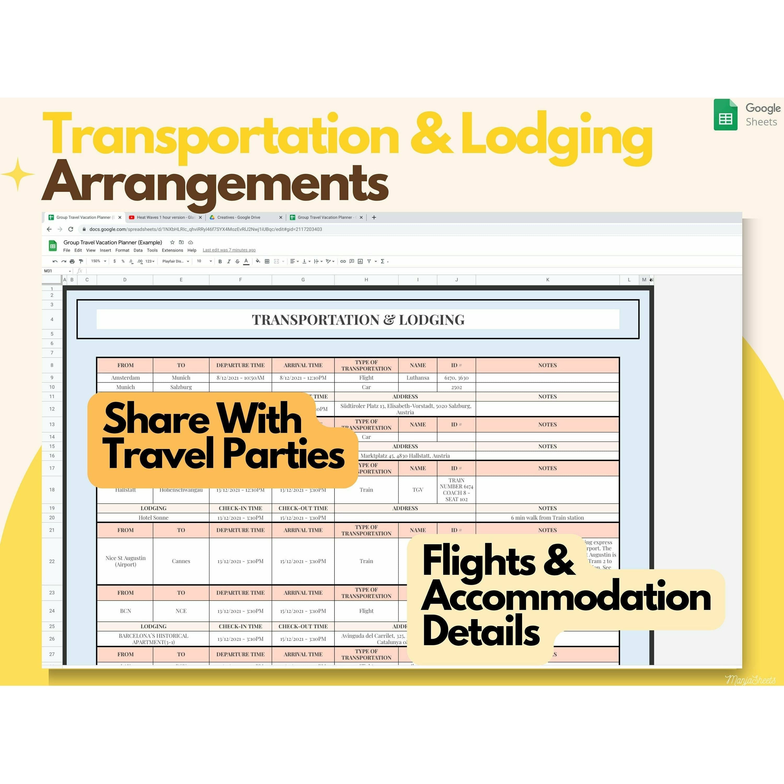 travel journal excel template