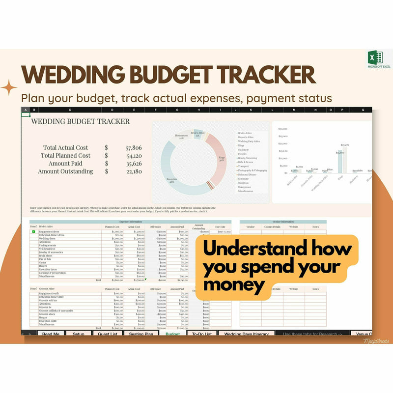 wedding expenses spreadsheet template