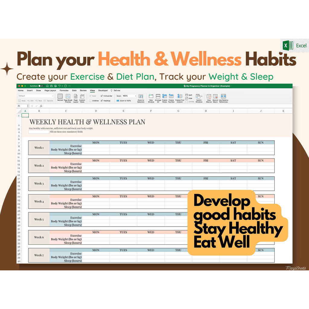 Pregnancy Planner Excel Sheet Manjasheets 