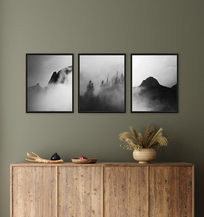 Triptych canvas - Black framed photo gallery wall – Frameology