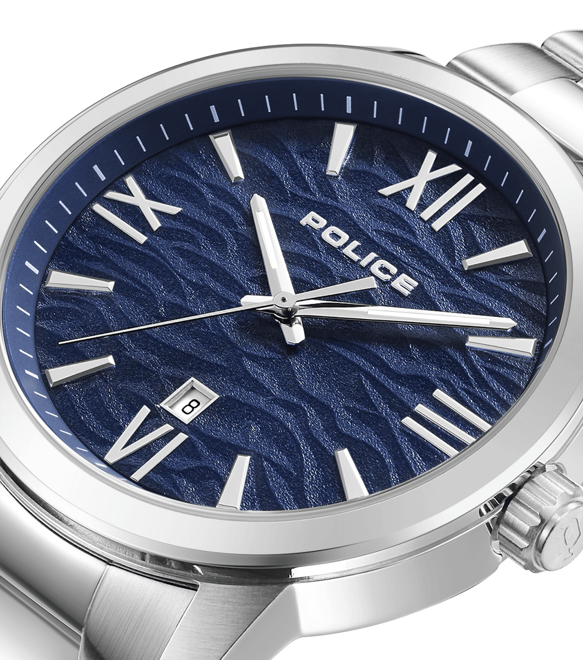 Police watches - Omaio Watch Blue, For Police Men Silver