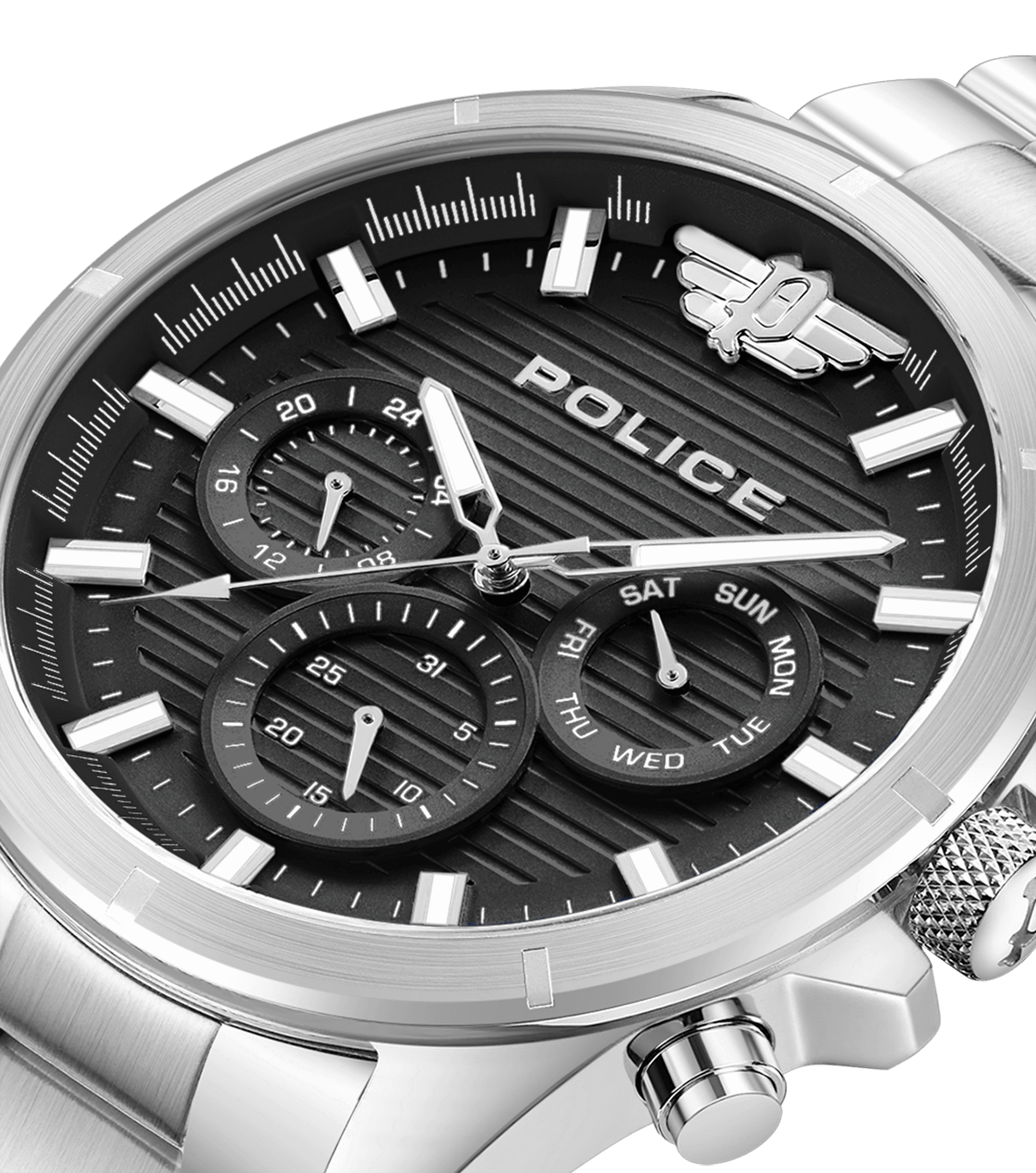 Herren Silber Police - Malawi watches Uhr für Schwarz, Police