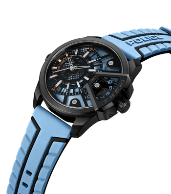 Police watches Watch Blue, Underlined - Men Black Police For