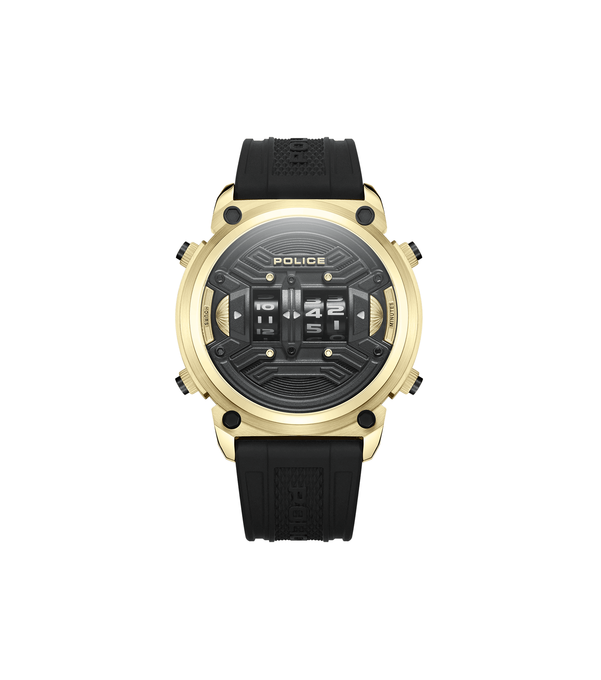 für Herren Rotor Uhr Gold Police Schwarz, Police watches -