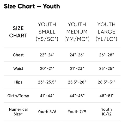 Size Charts – Tightspot Dancewear Center