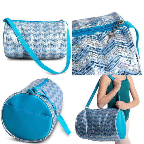 Capezio Chevron Barrel Bag in Blue