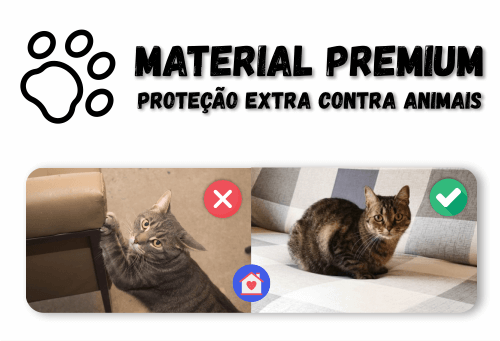 O nosso protetor para sofá é confeccionada em material premium, ideal para proteção extra contra animais de estimação, como cachorro e gato.