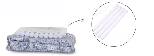 Conteúdo da embalagem do protetor para sofá com espumas para auxiliar no caimento