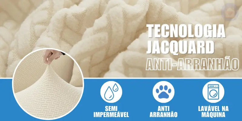 Capa Sofá Anti-Arranhão Semi-Impermeável - Tecido Jacquard lar da ana