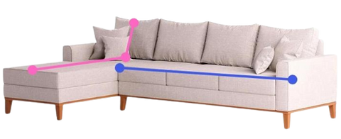Como medir sofa de canto ou sofa em l ou sofa com chaise