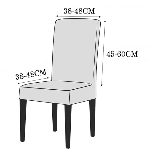 Dimensões e tamanho da capa para cadeira de jantar impermeável