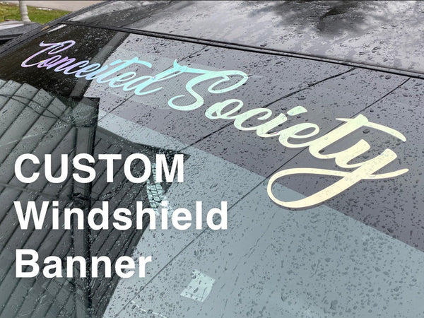 Custom Windshield Banner // Your Logo or Text Cut Out // Blank Banners Also  Available 