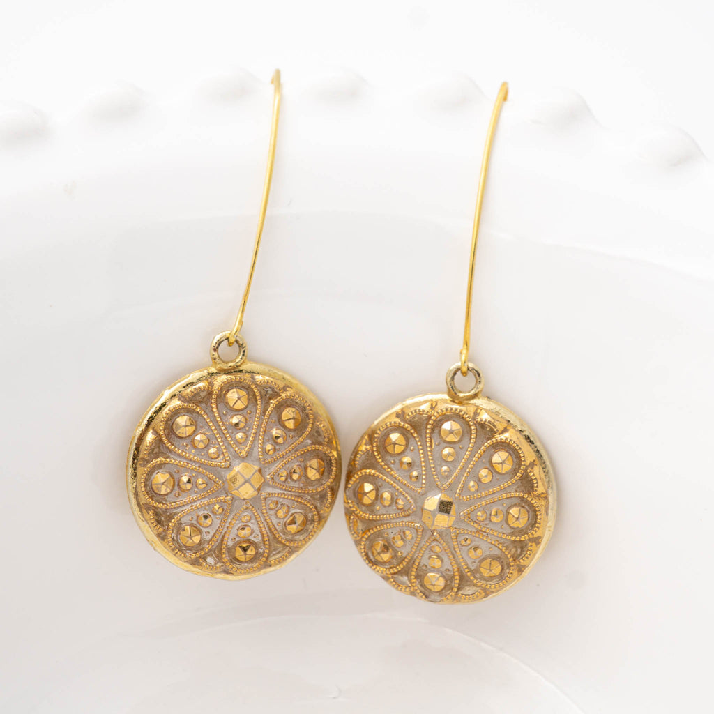 Repurposed Designer Jewelry Louis Vuitton Button Earrings with