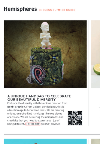 Nohbi Creation is featured in the hemispheres magazine, united airlines, of August 2022