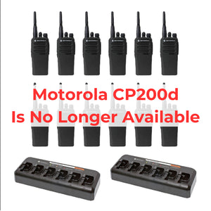 12 pack Motorola CP200d MotoTRBO Portable Radio plus 2 multi unit charger - TwoWayRadioGear